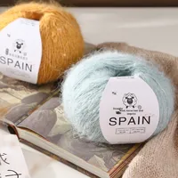 Fil fantaisie en laine d'agneau, filé à la main, teint, anti-boulochage, doux, respectueux de la peau, avec fil argenté et paillettes, pour la vente en gros