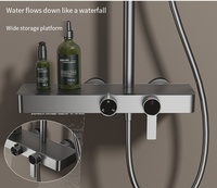 Ensemble de douche thermostatique moderne en laiton, mural, finition chromée, mitigeur double poignée, douche pluie, pour appartement et hôtel