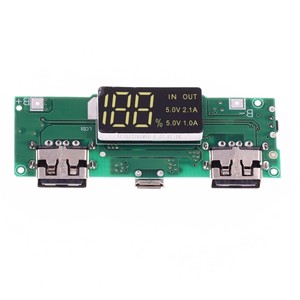 18650 Lithium Battery Charging Module with Digital Display - <b>5V</b> 2.4A/2A/<b>1A</b> Boost Module & Dual <b>USB</b> Outputs - Product Image 2