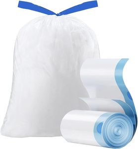 15 Gallon Tear Free Drawstring Trash Bags, Large, White, Fresh Clean Scent <b>Plastic</b> for Office Bedroom Living Room <b>Kitchen</b> - Product Image 2