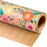 5 Meter Original Wildblumen-Geschenkpapier aus Kraftpapier für Hochzeitsfeiern