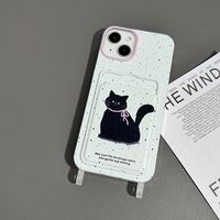 Funda para iPhone 17/16/15, 14 Pro Max, 13/12 con diseño de cachorro lindo y divertido, tarjetero y cordón.