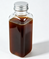Bouteille en plastique PET carrée ou ronde, directement de l'usine, avec bouchon en aluminium pour boissons et jus, logo personnalisé imprimé