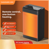 Nouveau ventilateur chauffant portable USB sur batterie, avec télécommande et écran tactile de contrôle de la température, écoénergétique