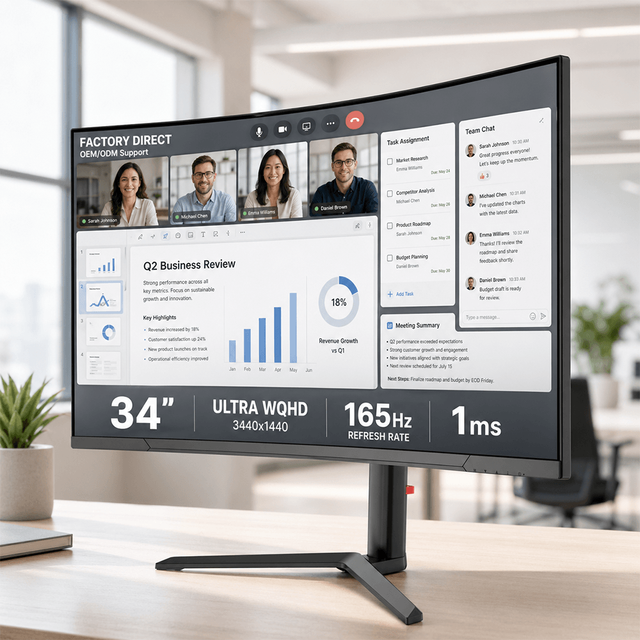 Low Price Factory Direct 34 Inch 165Hz 1ms 1500R 4K Computer Monitor Price for PC Monitor and Computer Monitor