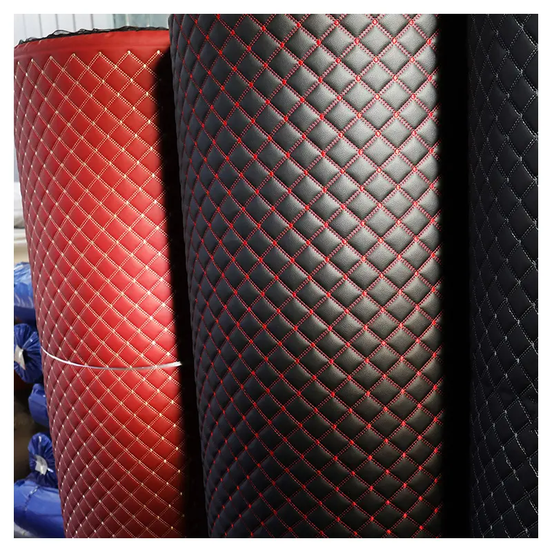 Quilted Embroidery PVC Leather Car Floor Mat Roll For Car Mats & Car Seat Covers