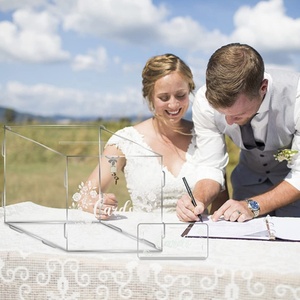 Scatola per biglietti di nozze in acrilico con serratura per decorazioni di ricevimenti, salvadanaio, urna elettorale, ricordo di laurea, bomboniera - Product Image 6