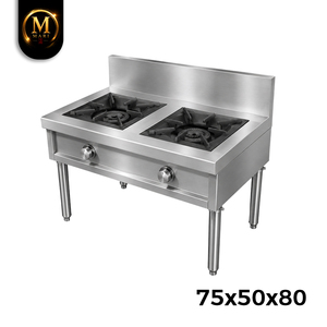 Estufa de Gas Comercial de Acero Inoxidable de Dos Quemadores, Fabricada en Malasia, Excelente para Restaurantes y Servicios de Catering - Product Image 2