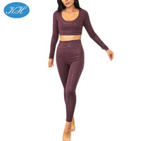 Vêtements de sport violet anti-glisse pour femmes, personnalisés, moulants, souples, violet, design sexy, nouvelle collection