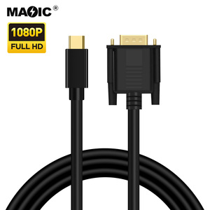 Bán Buôn 1.8M 1080P Loại C VGA Âm Thanh Video Chuyển Đổi Cáp PVC HDTV Tương Thích USB <span class=keywords><strong>Type</strong></span>-C Nam VGA Nam Adapter Cho Máy Tính - Product Image 1