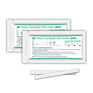 Kit de prueba de agua de uso doméstico de cloro total para piscina y agua potable con 1 tira por bolsa - Product Image 1