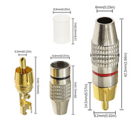 Conector RCA Lotus Chapado en Oro Sin Soldadura, Conector de Audio y Video para Altavoz, Amplificador, Cable AV