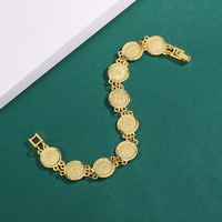 Bijoux fantaisie Bracelet femme Bracelet rond 18K plaqué or bijoux Dollar symbole main bijoux Hip Hop tendance Bracelet