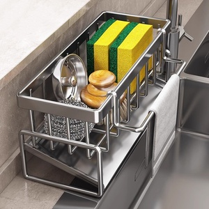 Égouttoir de cuisine rectangulaire en acier au carbone de style nordique Cedar Space pour torchons et rangement de robinet, idéal pour <span class=keywords><strong>liquide</strong></span> vaisselle et laine d'acier - Product Image 2
