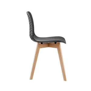 Sedia da Pranzo Moderna e Confortevole <span class=keywords><strong>in</strong></span> Polipropilene Bianco <span class=keywords><strong>con</strong></span> Gambe <span class=keywords><strong>in</strong></span> <span class=keywords><strong>Legno</strong></span> - Product Image 4