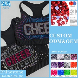 Diseño de transferencia térmica de diamantes de imitación personalizados para camisetas, termoadhesivo, con brillo, precio mayorista - Product Image 2