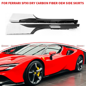 ชุดแต่งสเกิร์ตข้างรถยนต์คาร์บอนไฟเบอร์แห้งสไตล์ OEM ยี่ห้อดัง สำหรับ Ferrari SF90 - Product Image 1