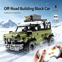 Voiture RC tout-terrain motorisée personnalisée en gros, blocs de construction MOC, jouet de construction à assembler pour enfants