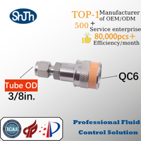 Swagelok 316 Connecteurs rapides interopérables haute pression forgés en acier inoxydable Raccord à compression QS-QC4-B-400K2 filetage BSP