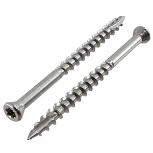 Cabeza Torx de 8X2-1/2 pulgadas, tornillo cuadrado de cubierta de cabeza plana, tornillo de cubierta de madera de 150Mm, tornillo de acero inoxidable para cubierta