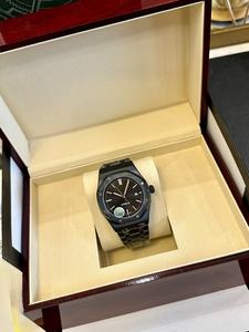 Montre Audemar Piguet à mouvement mécanique automatique, bracelet en cuir de luxe de haute qualité, boîtier en acier inoxydable, aiguilles de montre - Product Image 2