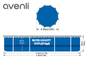 Piscinas Redondas <span class=keywords><strong>de</strong></span> Acero <span class=keywords><strong>de</strong></span> <span class=keywords><strong>15</strong></span> <span class=keywords><strong>Pies</strong></span>, Piscinas Jilong Avenli con Bomba y Filtro para Familias y Niños - Product Image 6