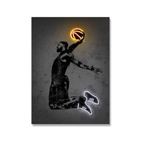 Affiches de Sport en toile abstraite au néon, chaussures de basket-ball, Art mural