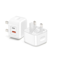 Chargeur mural rapide HNT 20W GaN, double port USB-A Type-C, prise UK, protection OVP, certifié CE UKCA, adaptateur de charge de téléphone très vendu