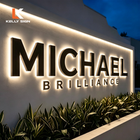 Panneaux LED personnalisés en acier inoxydable Kelly Sign Factory, enseignes extérieures grand format pour hôtels, enseignes commerciales étanches, logo mural, panneau électronique.
