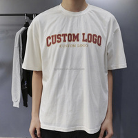 T-shirt en coton à manches courtes et épaules tombantes de haute qualité avec logo personnalisé imprimé, streetwear pour hommes, tee-shirt surdimensionné pour un usage quotidien en été