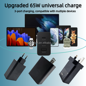 อะแดปเตอร์แปลงไฟ USB-C PD <span class=keywords><strong>65W</strong></span> 3พอร์ต Type C ชาร์จเร็วสุดๆสำหรับ <span class=keywords><strong>Samsung</strong></span> S24 S23 S22 EP-T6530พิเศษ - Product Image 3