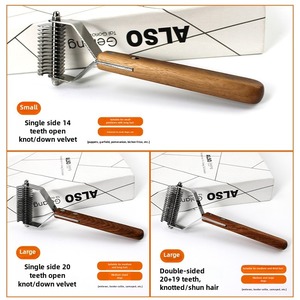 Peigne de toilettage pour animaux de compagnie râteau chiens chats manche en bois <span class=keywords><strong>brosse</strong></span> fabricant chiot toiletteur enlève les nœuds de <span class=keywords><strong>sous</strong></span>-<span class=keywords><strong>poil</strong></span> <span class=keywords><strong>brosse</strong></span> pour chiens brosses pour animaux de compagnie - Product Image 5