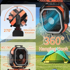 Ventilateur de camping portable d'extérieur 40000mAh rechargeable en plastique avec télécommande, lumières RGB/SOS, fonctionnement en anglais - Product Image 5