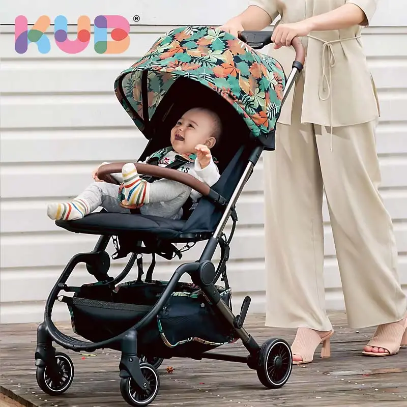 KUB Coches Para Bebes 3 En 1 Foldable High View Travel Adjustable Portable Easy Folding 3 in 1 Baby Stroller for 0-3 Years Baby