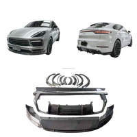 Kit carrosserie en fibre de carbone pour Porsche Cayenne, style FD amélioré, haute qualité, comprenant lèvre avant, jupes latérales, diffuseur et spoiler