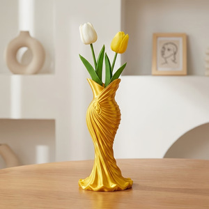 3D-printed Elegant Gown <b>Vase</b> a fusion of High-end Fashion Timeless Grace and Minimalist Home Decorplastic <b>Vase</b> - Product Image 1