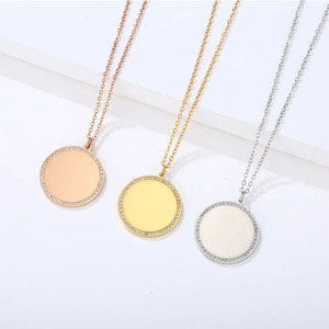 <b>Men</b> Necklace Set <b>Cross</b> Border Multi Source Factory China for Wholesalers 5A Grade Zirconia Steel Original Color Gift - Product Image 1