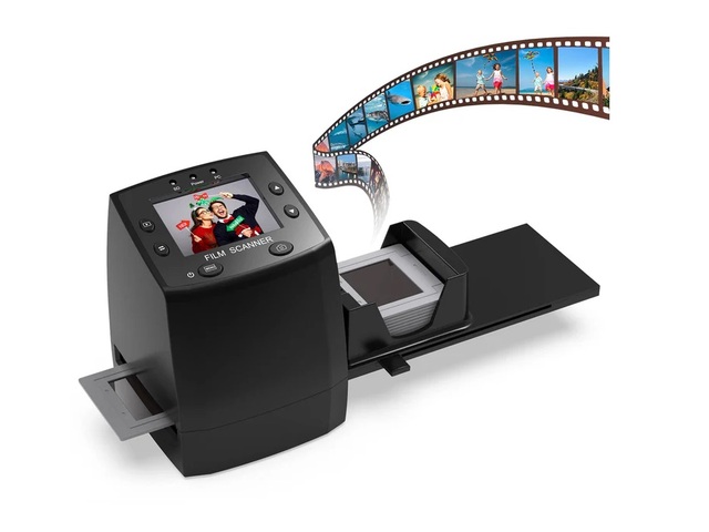 22MP All-in-1 Film Slide Scanner Converts 35mm/135/110/126/Super 8 Films/Sides/Negatives Digital JPGs CMOS Sensor 7200x