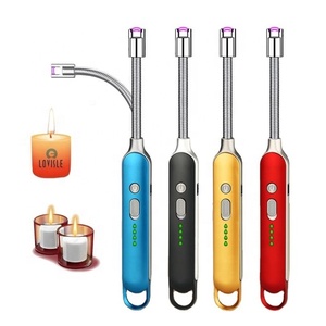 Viellovisle Tech — briquet avec éclairage LED Arc en métal, bougies coupe-vent, avec port USB, allume-cigare à 360 degrés, pour la cuisine, famille - Product Image 1