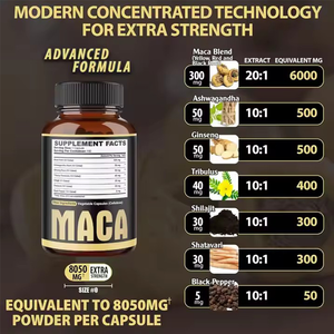 Capsules d'extrait de racine de maca noire, complément naturel favorisant la vitalité, la force et l'équilibre hormonal pour les hommes et les femmes - Product Image 4