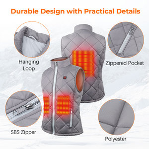 Gilet chauffant USB 5V, 4 zones chauffantes, léger, chaud pour l'hiver, pour le travail <span class=keywords><strong>en</strong></span> extérieur, vêtements chauffants personnalisés OEM - Product Image 2