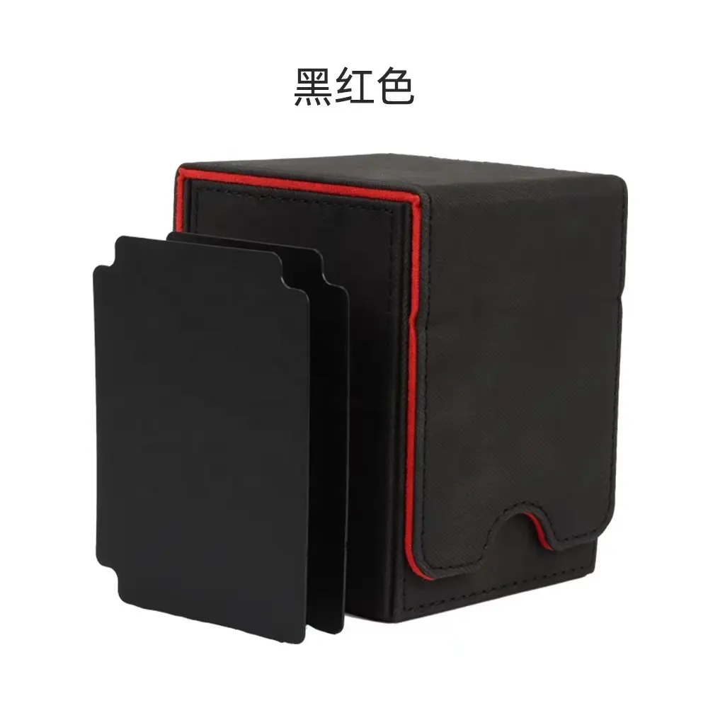 Protetor de cartão de jogo MTG Flip Premium PU Box de couro com impressão personalizada 100+