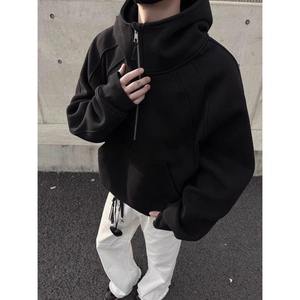 Suéter de Lana Grueso de Estilo Americano, Moderno, con Media Cremallera, Holgado, Versátil, para Invierno - Product Image 3