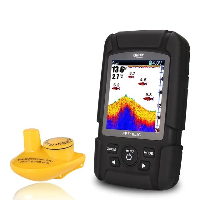 LEQI Wireless Color Screen Sonar Fish Finder with School Detection Plastic Material Outdoor Fishing Gear Wholesale