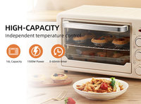 Petit four grille-pain 16l personnalisé Four de terrasse électrique pour pizza en fonte et verre trempé de ménage Four de cuisson électrique pour poulet