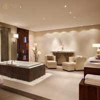 Ensemble élégant de meubles de salle de spa d'hôtel avec table de massage pour salon de beauté du visage et lits à baignoire