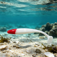 10 unidades/bolsa, señuelos blandos de pesca de 5.5cm/7cm/9cm, cebo al por mayor, señuelo blando de cabeza roja y cola en T blanca, cebo blando a granel, equipo de pesca