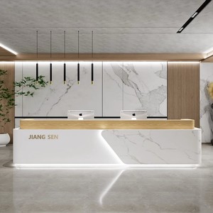 Bureau de réception <span class=keywords><strong>octogonal</strong></span> moderne avec lumière LED Matériau MDF pour <span class=keywords><strong>Spa</strong></span> Hotel Office & Commercial Use - Product Image 4