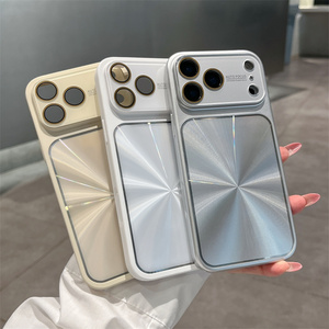 เคสโทรศัพท์แบบกระจกกล้องไล่เฉดสีดั้งเดิมสำหรับ iPhone 17 16 15 14 Pro Max พร้อมกรอบเลนส์ลายผ้าลินินแบบเลเซอร์ ฝาหลัง - Product Image 2