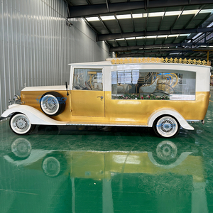 Coche Fúnebre Vintage <span class=keywords><strong>Dorado</strong></span> de Lujo, Coche para Servicios Funerarios con Precio de Fábrica, Remolque para Ataúd, Transporte de Féretros - Product Image 4
